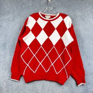 Vintage Colter Bay Women's  Long Sleeve Argyle Rabbit hair sweater size L